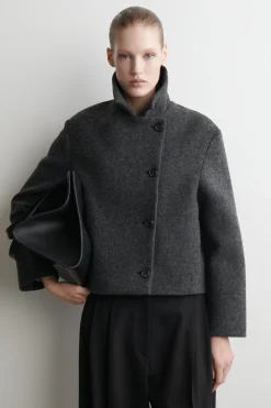BOILED WOOL-BLEND SHORT JACKET