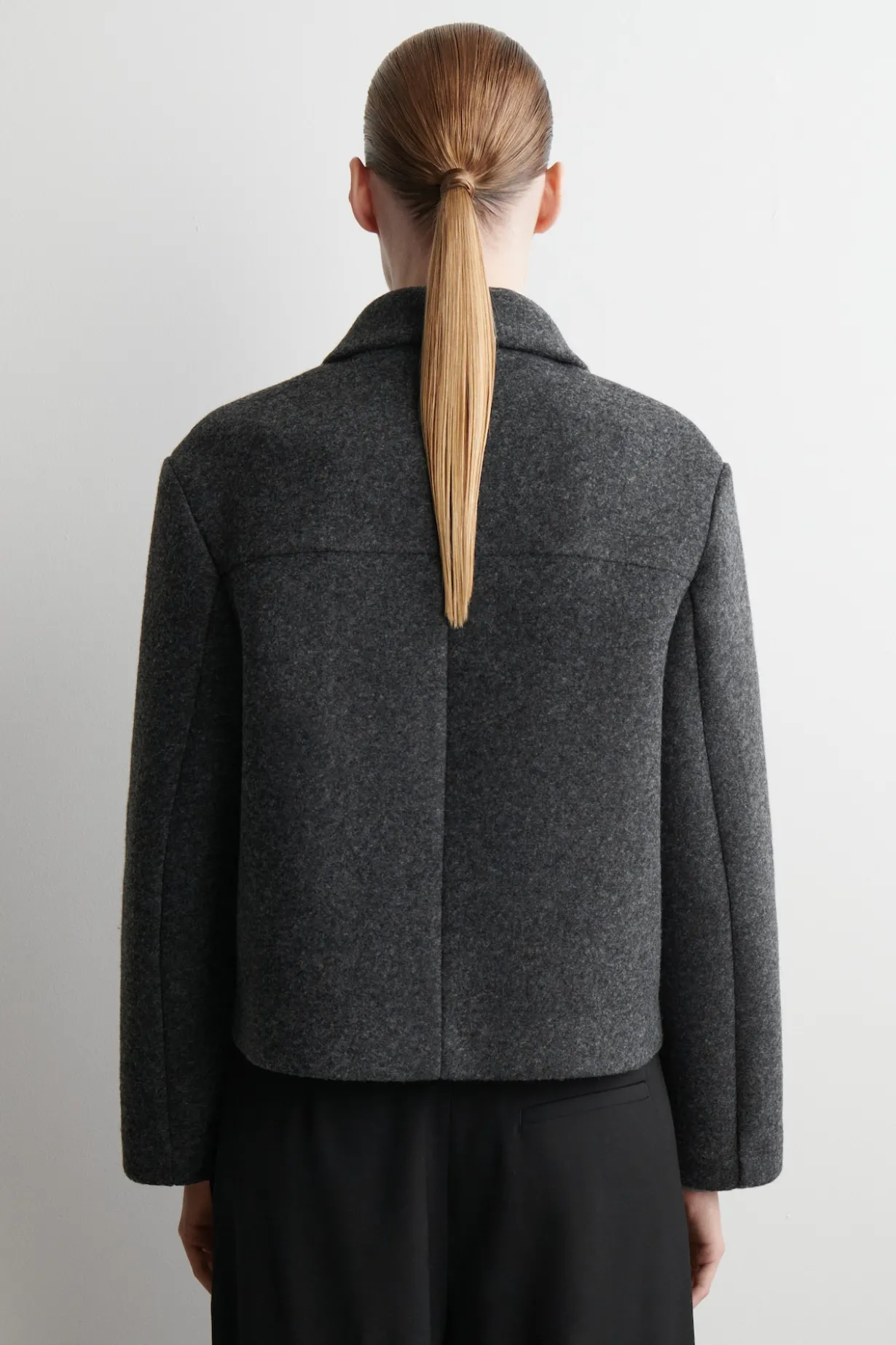 BOILED WOOL-BLEND SHORT JACKET