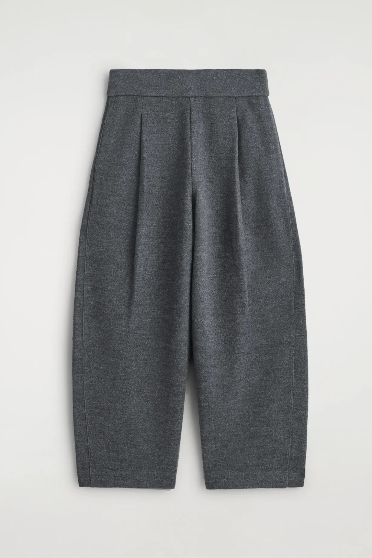 BOILED-WOOL BARREL-LEG PANTS