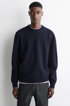 BOILED-WOOL CREW-NECK SWEATER