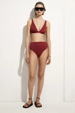 BONDED-SCUBA V-NECK BIKINI TOP