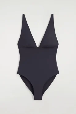 BONDED-SCUBA V-NECK SWIMSUIT