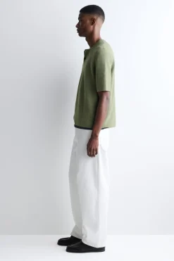 BOUCLÉ-KNIT HENLEY T-SHIRT