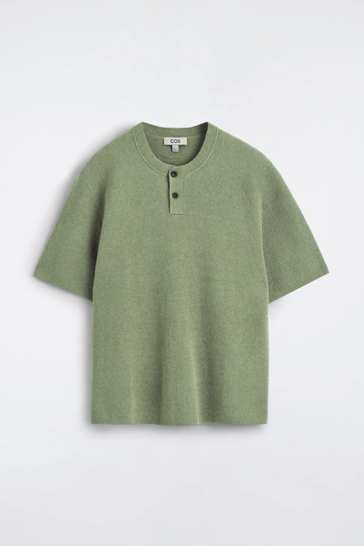 BOUCLÉ-KNIT HENLEY T-SHIRT