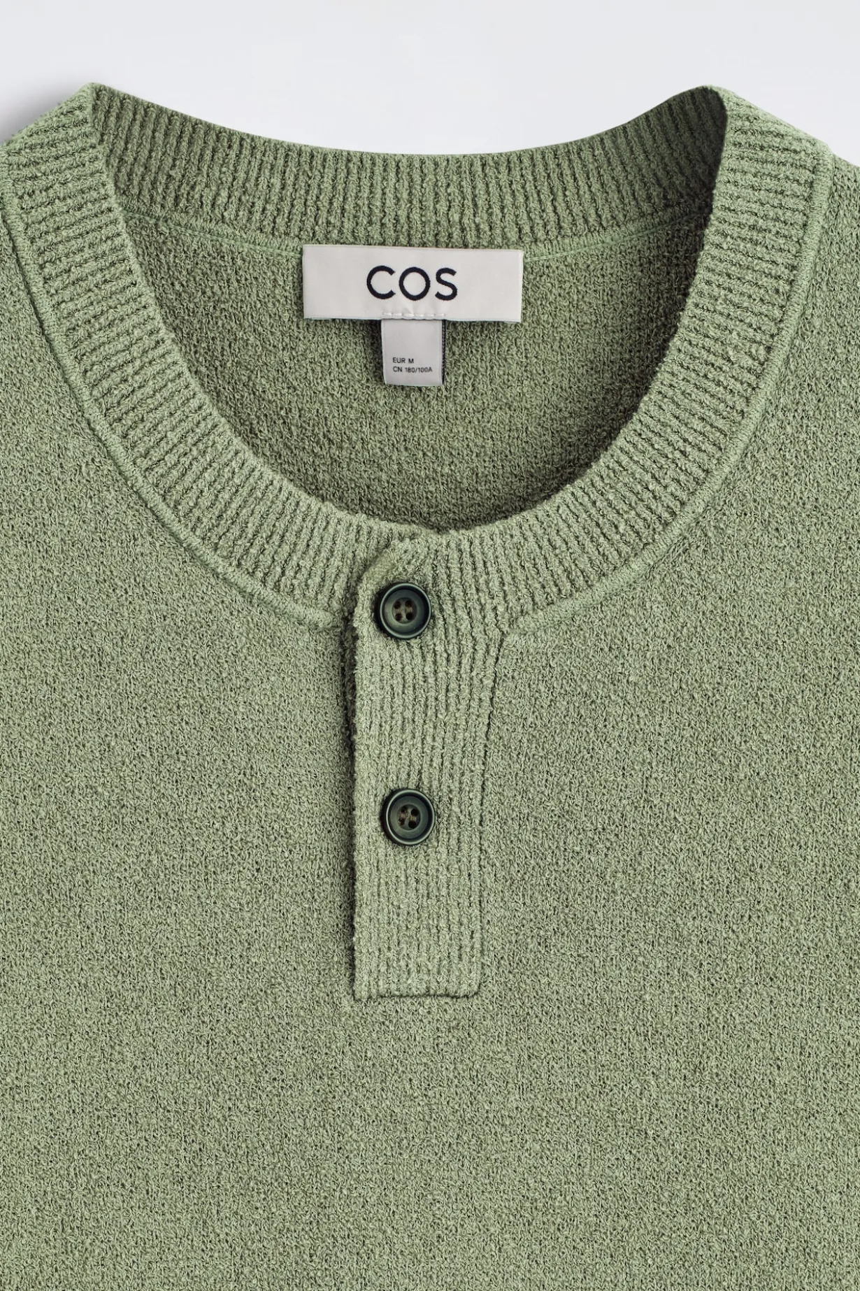 BOUCLÉ-KNIT HENLEY T-SHIRT