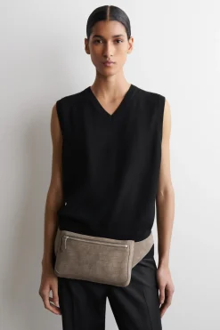 BRUNSWICK BELT BAG - CROC-EFFECT SUEDE