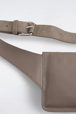 BRUNSWICK BELT BAG - CROC-EFFECT SUEDE