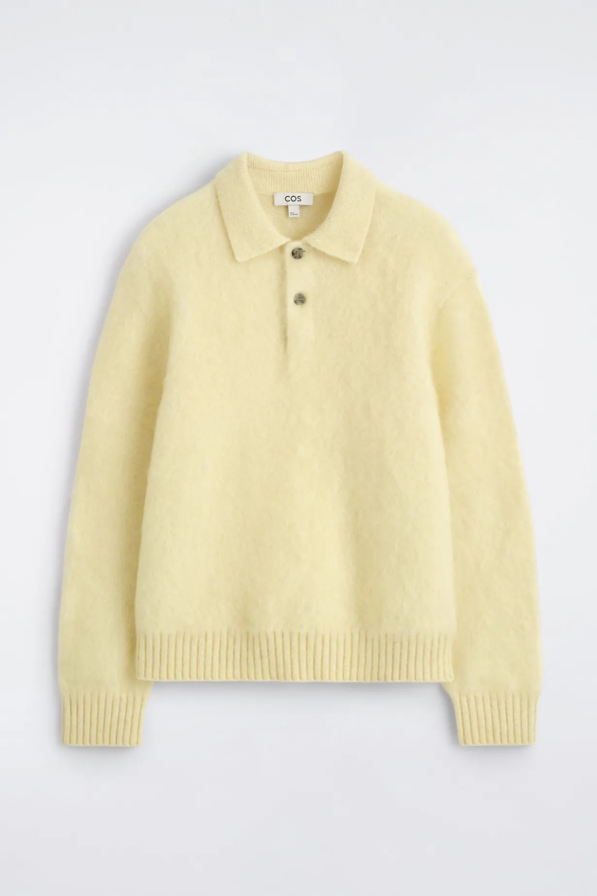 BRUSHED MOHAIR-BLEND POLO SWEATER