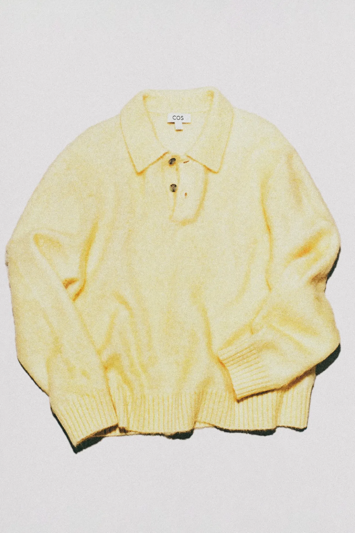 BRUSHED MOHAIR-BLEND POLO SWEATER