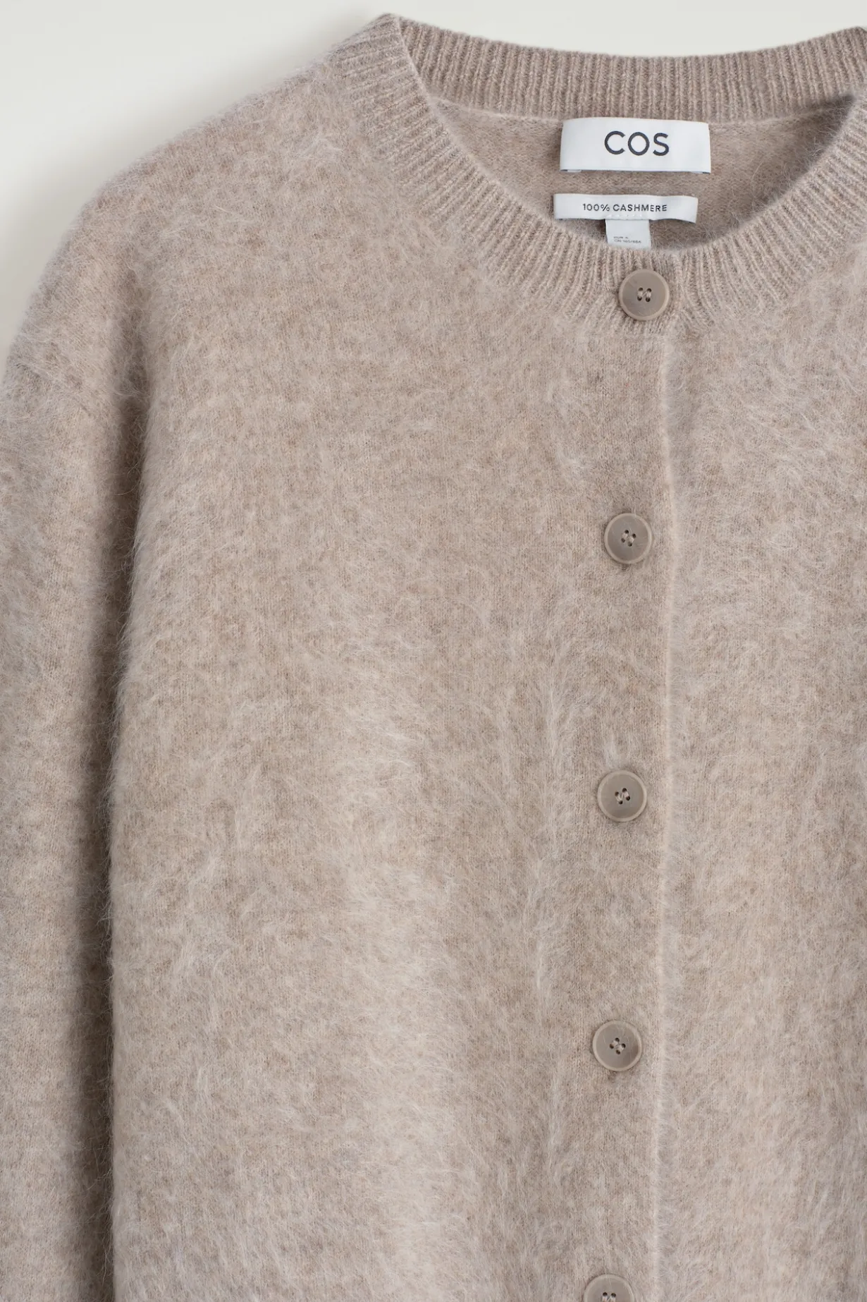 BRUSHED-CASHMERE CREW-NECK CARDIGAN