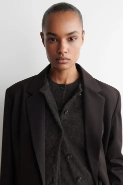 BRUSHED-CASHMERE CREW-NECK CARDIGAN