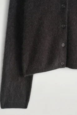 BRUSHED-CASHMERE CREW-NECK CARDIGAN