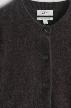 BRUSHED-CASHMERE CREW-NECK CARDIGAN