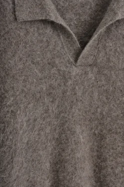 BRUSHED-CASHMERE POLO SWEATER