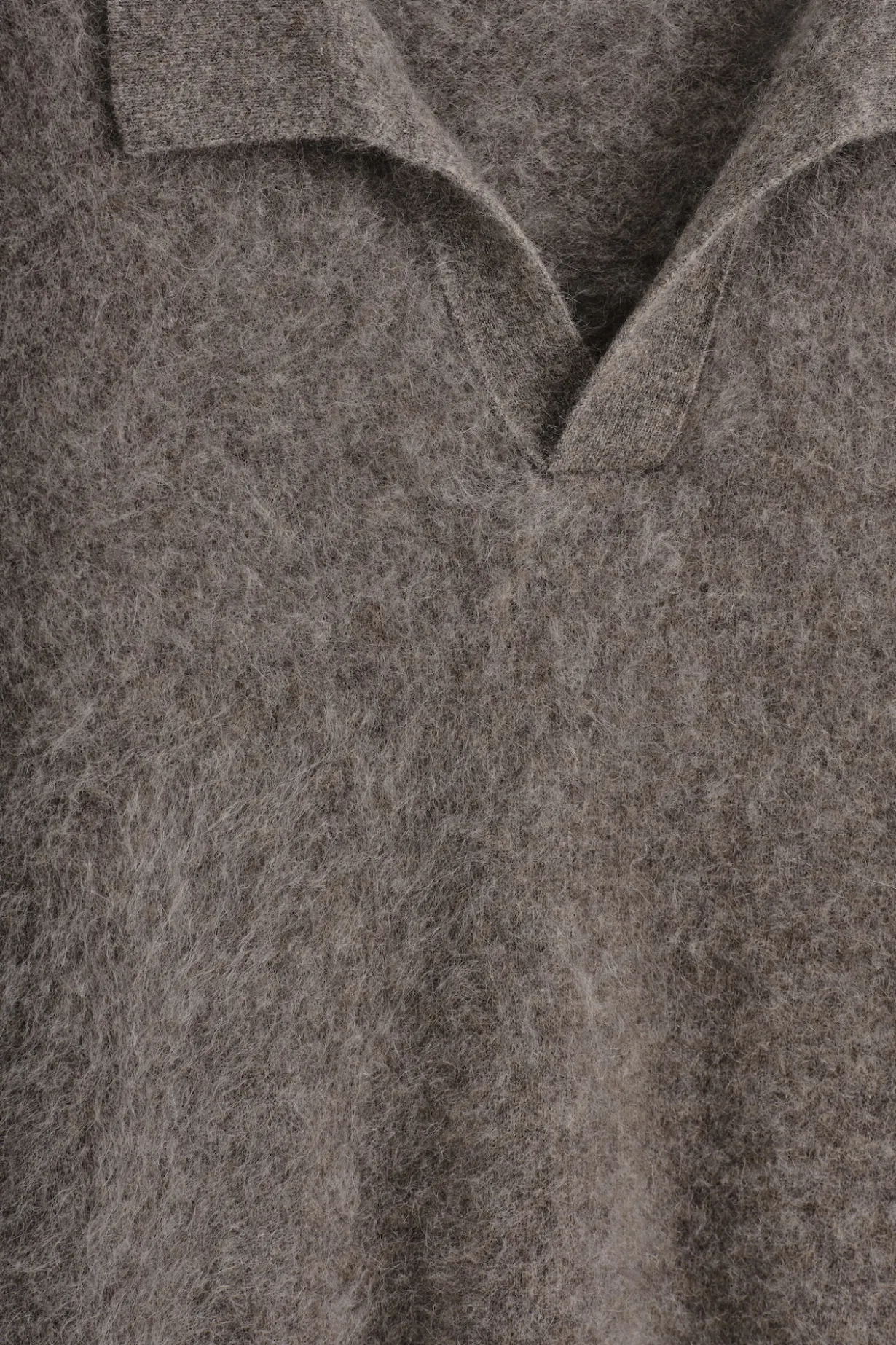 BRUSHED-CASHMERE POLO SWEATER