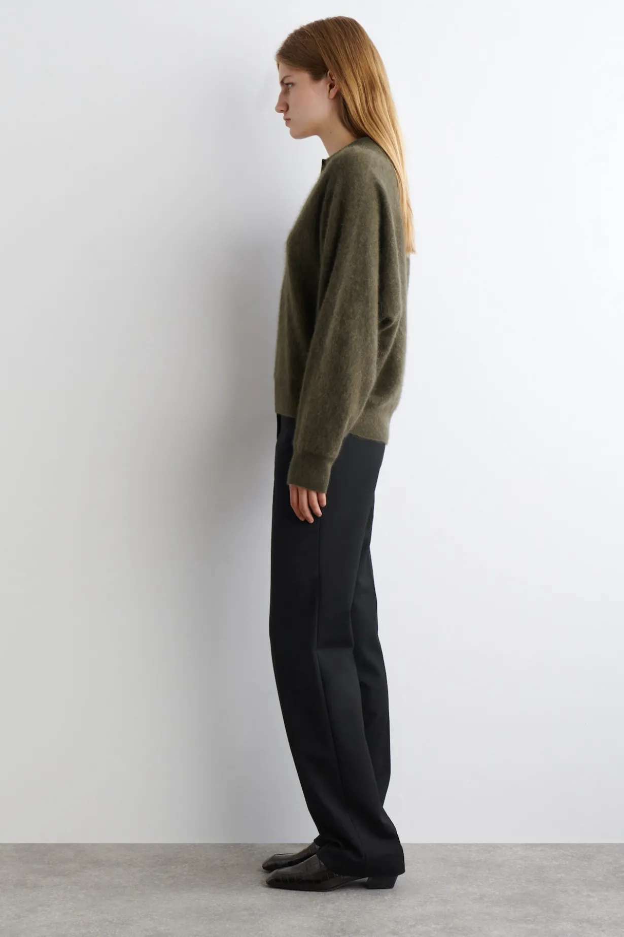 BRUSHED-CASHMERE POLO SWEATER