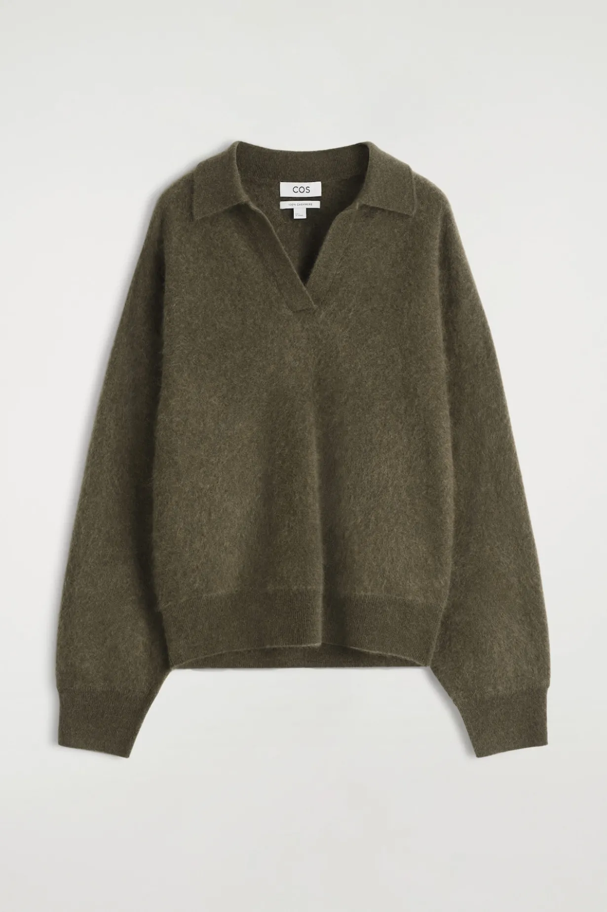 BRUSHED-CASHMERE POLO SWEATER