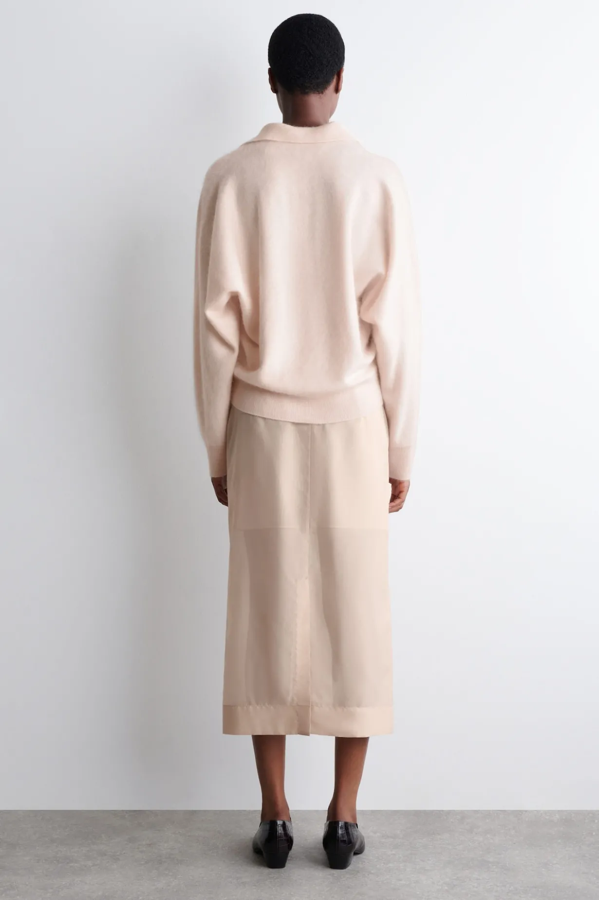 BRUSHED-CASHMERE POLO SWEATER