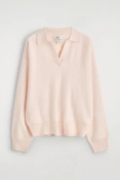 BRUSHED-CASHMERE POLO SWEATER