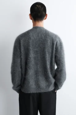 BRUSHED-CASHMERE V-NECK CARDIGAN