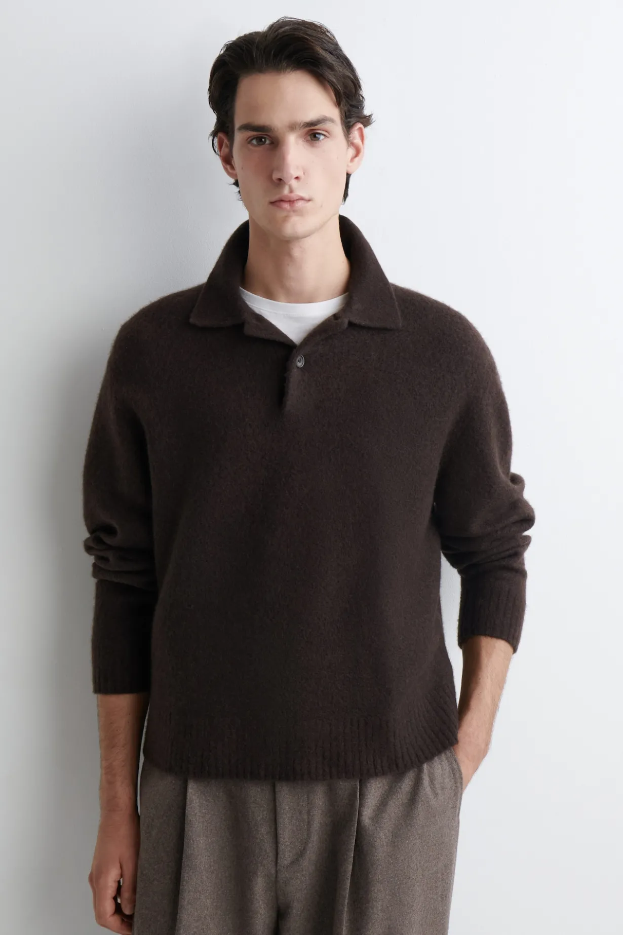 BRUSHED-WOOL POLO SHIRT