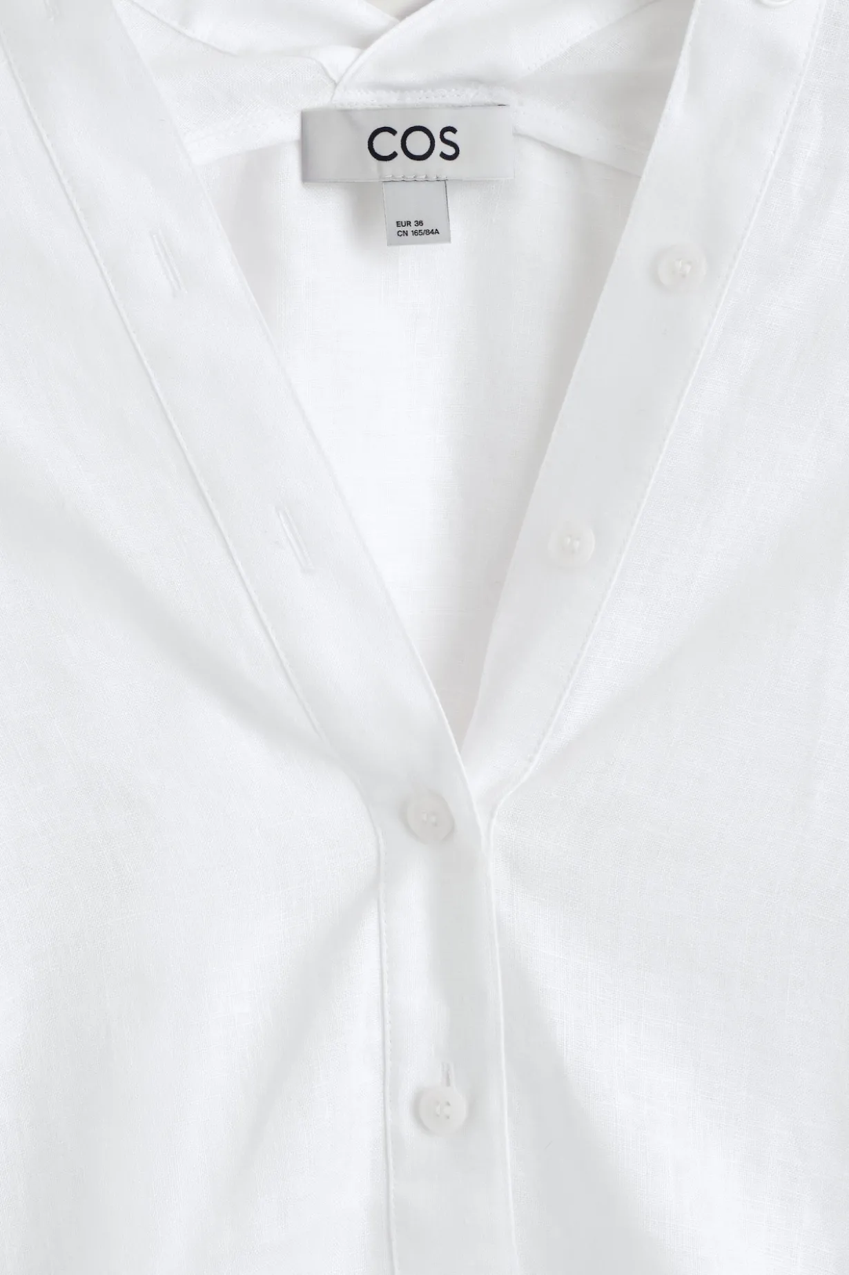 BUTTON-DETAIL LINEN V-NECK SHIRT