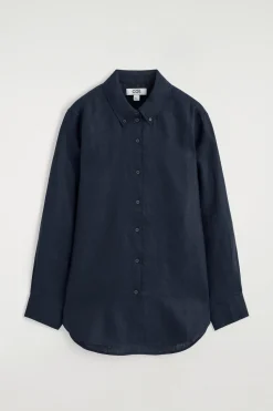BUTTON-DOWN COLLAR LINEN SHIRT