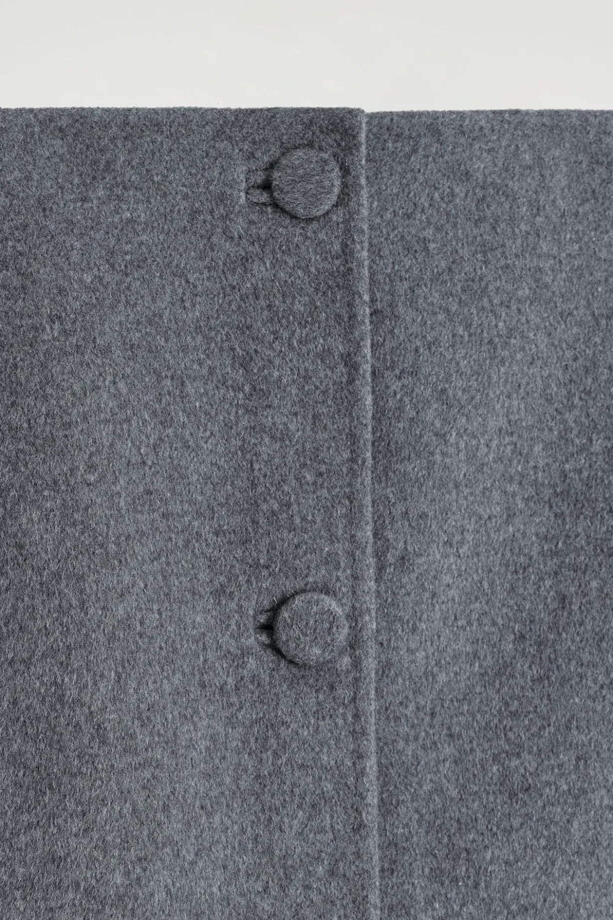 BUTTONED DOUBLE-FACED WOOL MINI SKIRT