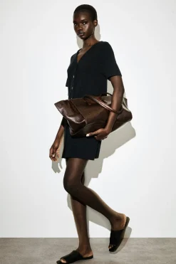 BUTTONED MILANO-KNIT MINI DRESS