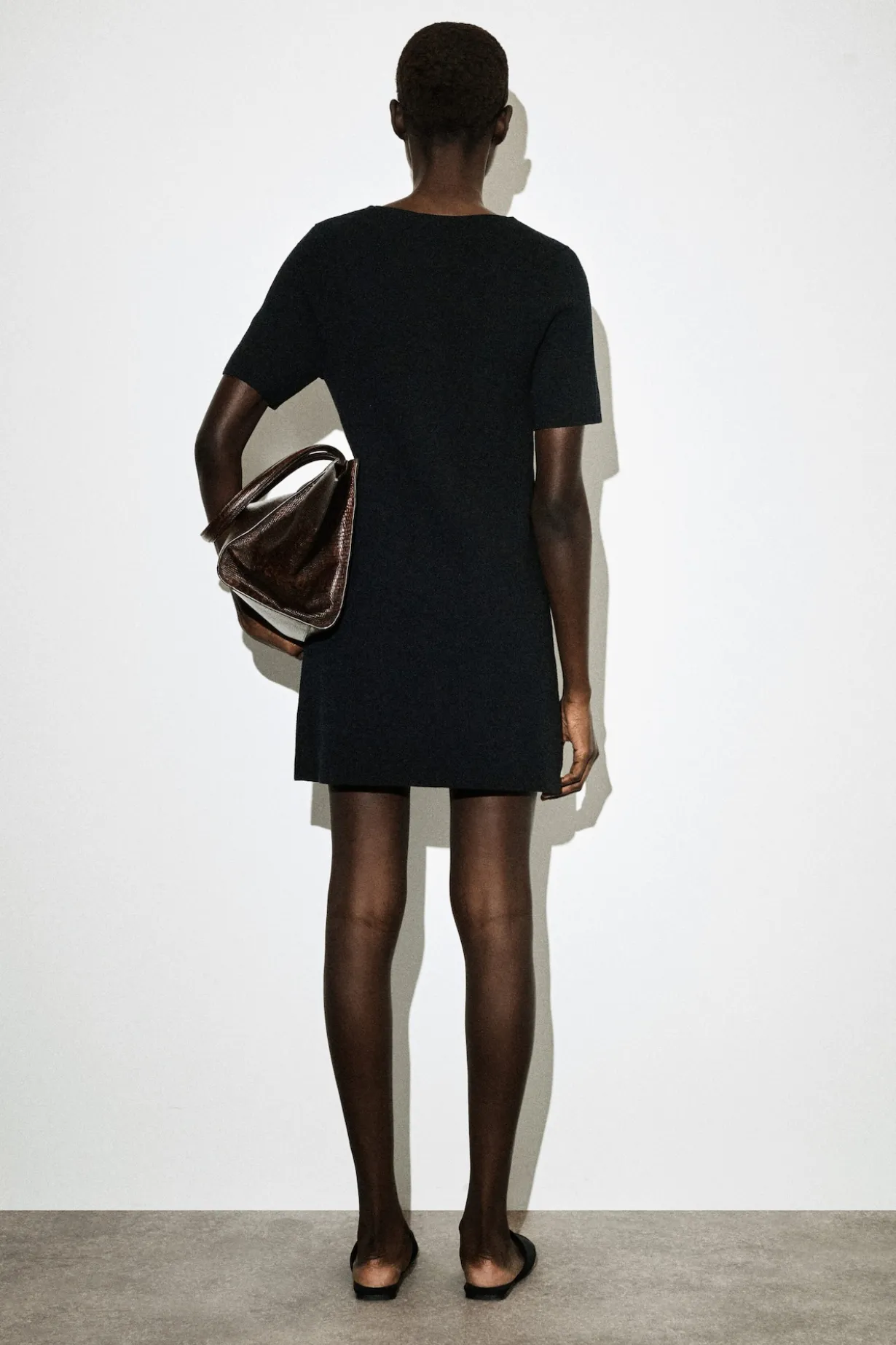 BUTTONED MILANO-KNIT MINI DRESS