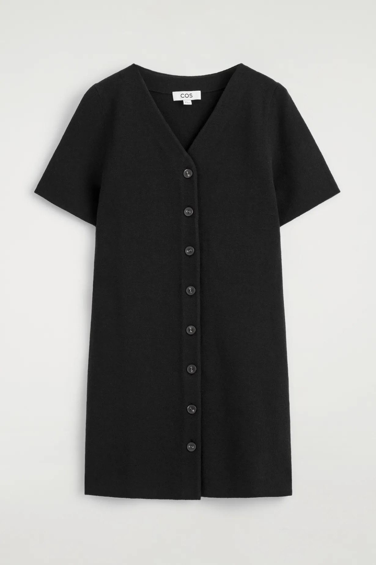 BUTTONED MILANO-KNIT MINI DRESS