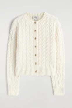 CABLE-KNIT MERINO WOOL CARDIGAN