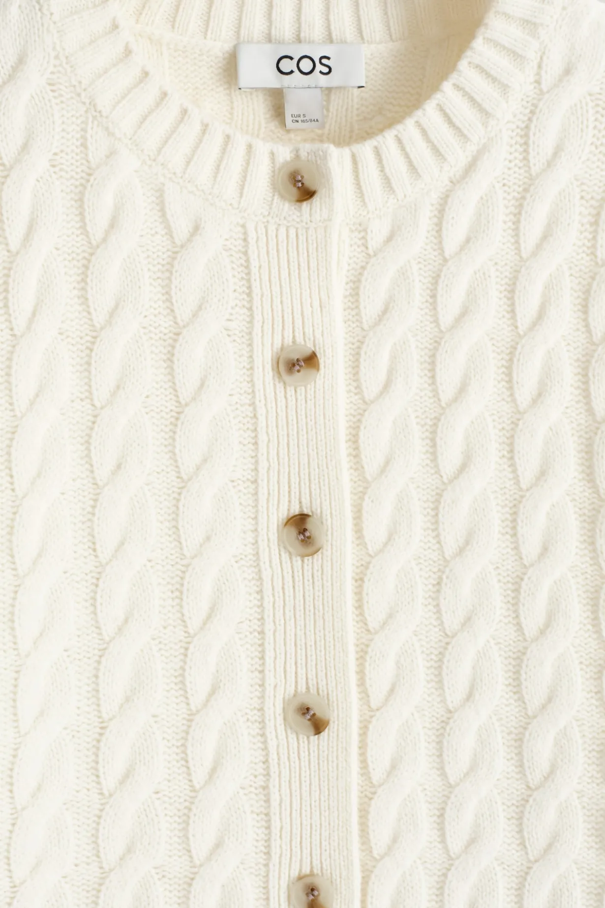 CABLE-KNIT MERINO WOOL CARDIGAN