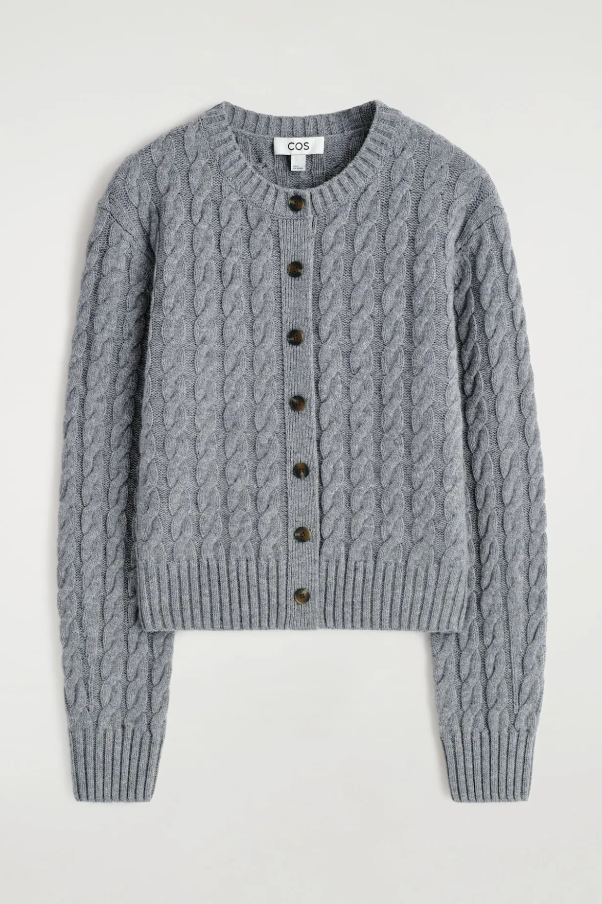 CABLE-KNIT MERINO WOOL CARDIGAN