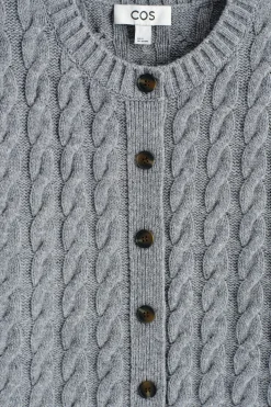 CABLE-KNIT MERINO WOOL CARDIGAN