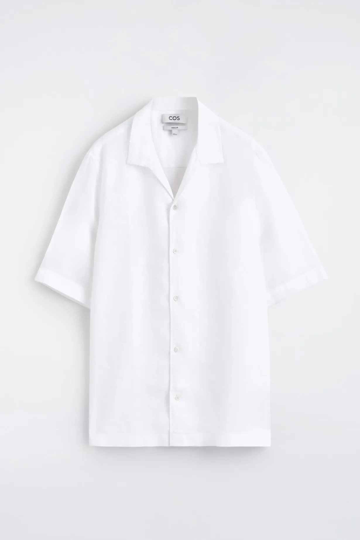 CAMP-COLLAR SHORT-SLEEVED LINEN SHIRT