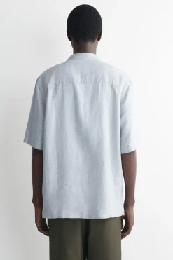 CAMP-COLLAR SHORT-SLEEVED LINEN SHIRT