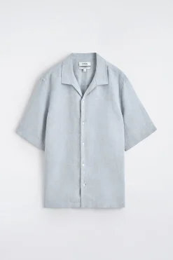 CAMP-COLLAR SHORT-SLEEVED LINEN SHIRT