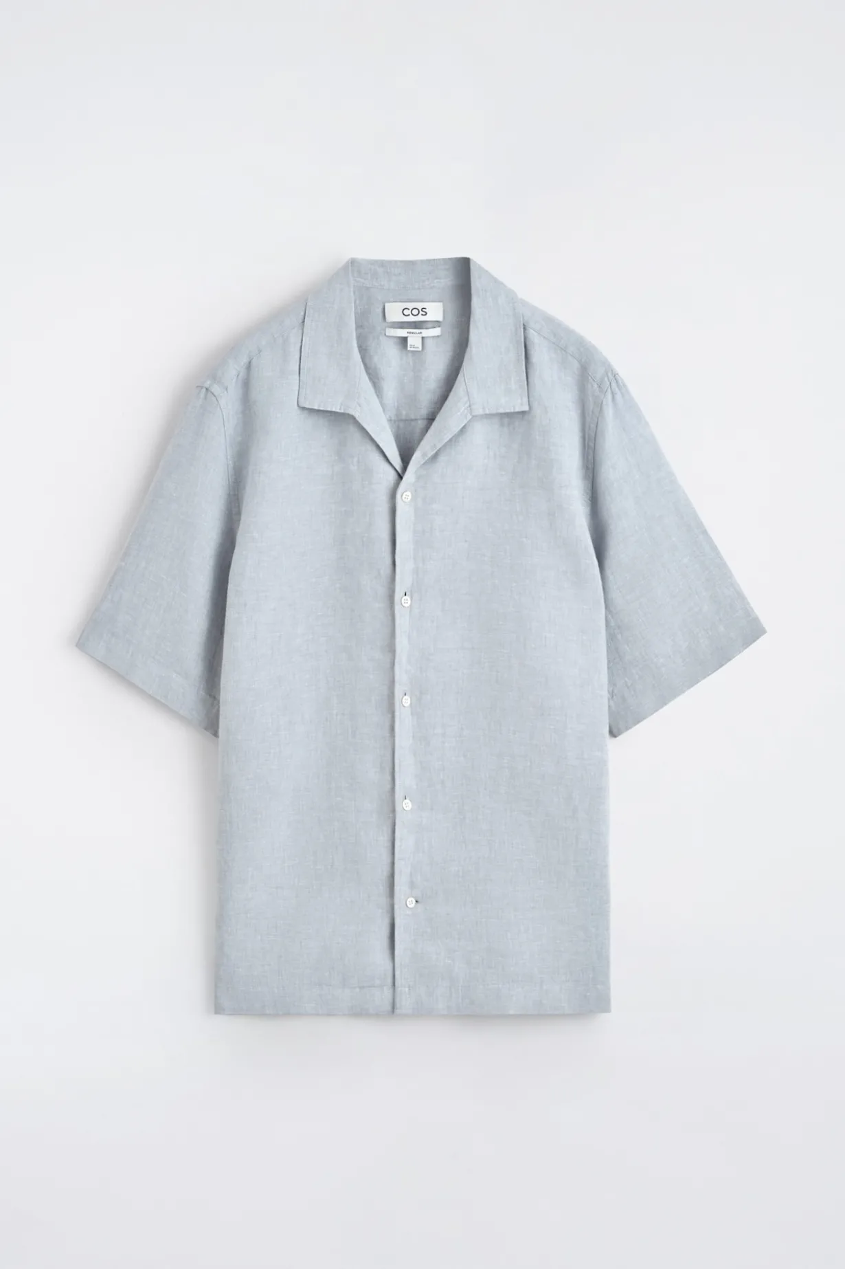CAMP-COLLAR SHORT-SLEEVED LINEN SHIRT