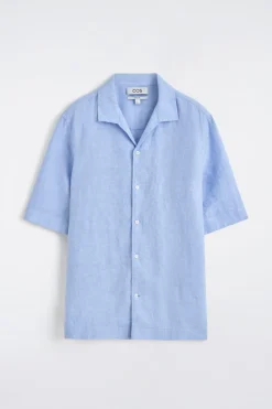 CAMP-COLLAR SHORT-SLEEVED LINEN SHIRT