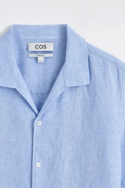 CAMP-COLLAR SHORT-SLEEVED LINEN SHIRT