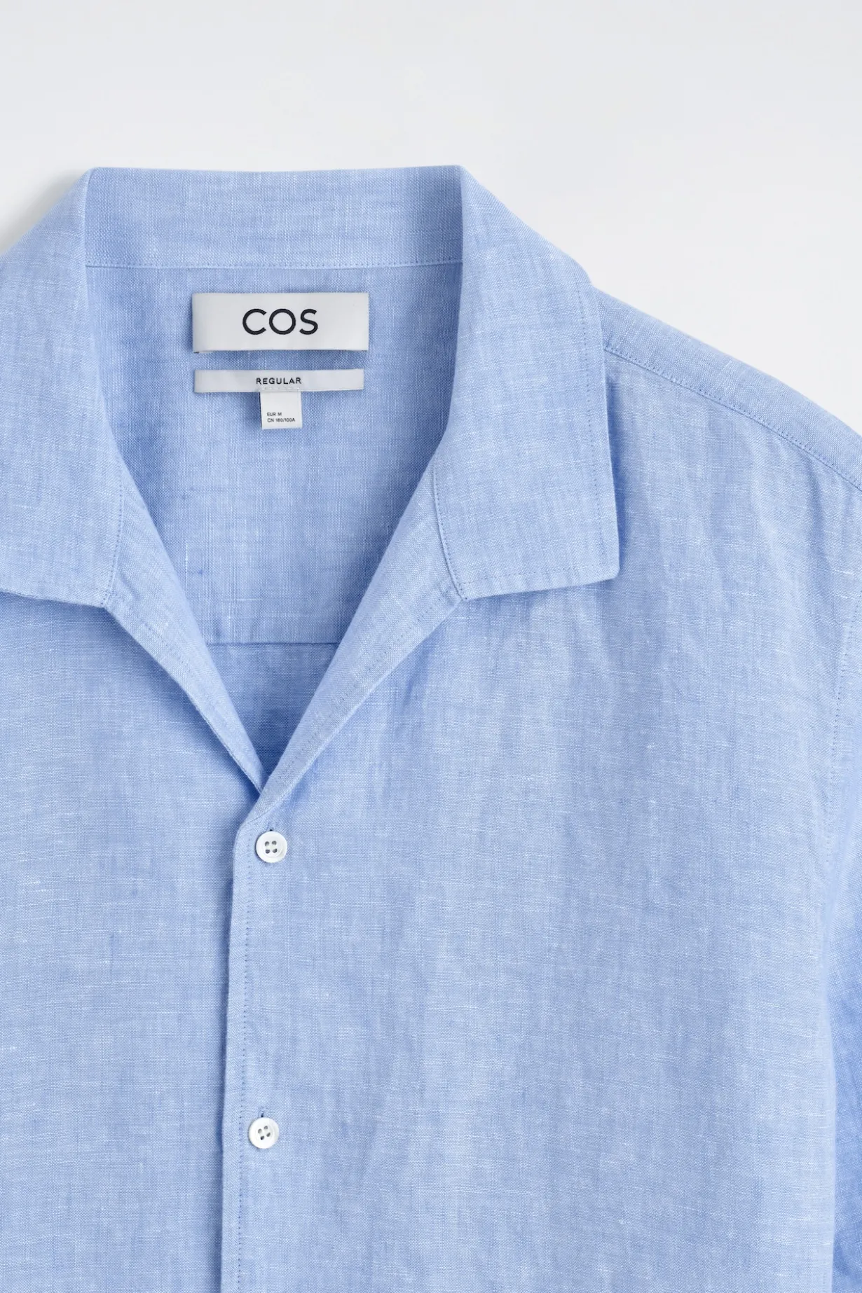 CAMP-COLLAR SHORT-SLEEVED LINEN SHIRT