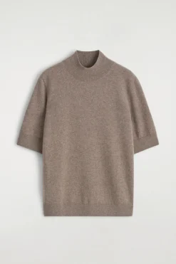CASHMERE MOCK-NECK T-SHIRT
