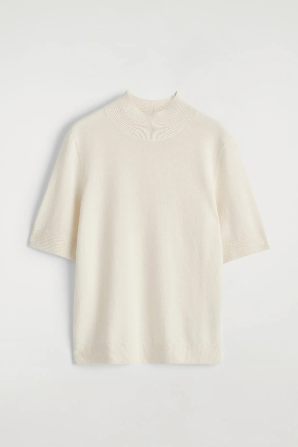 CASHMERE MOCK-NECK T-SHIRT