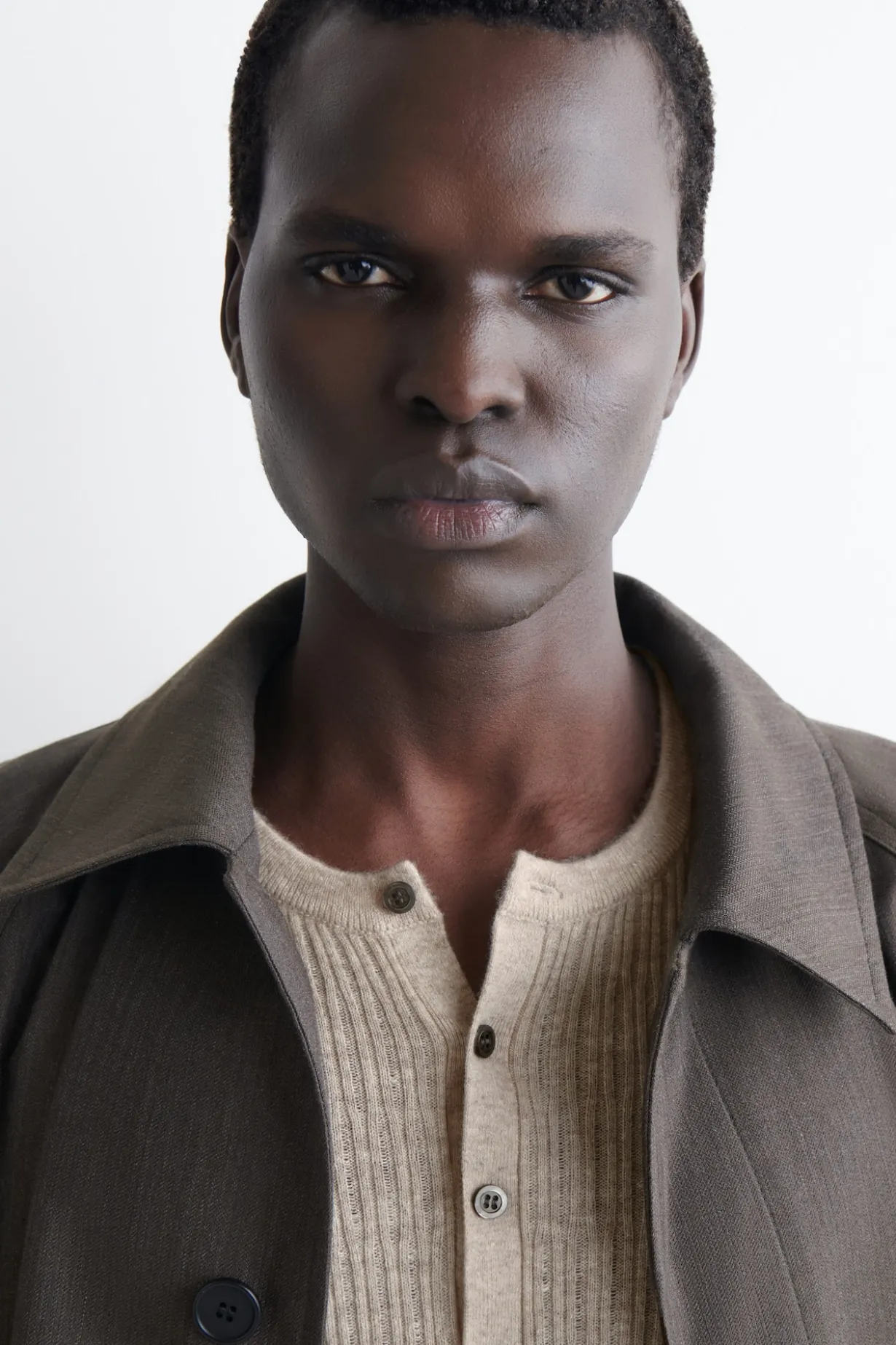 CASHMERE-LINEN HENLEY T-SHIRT
