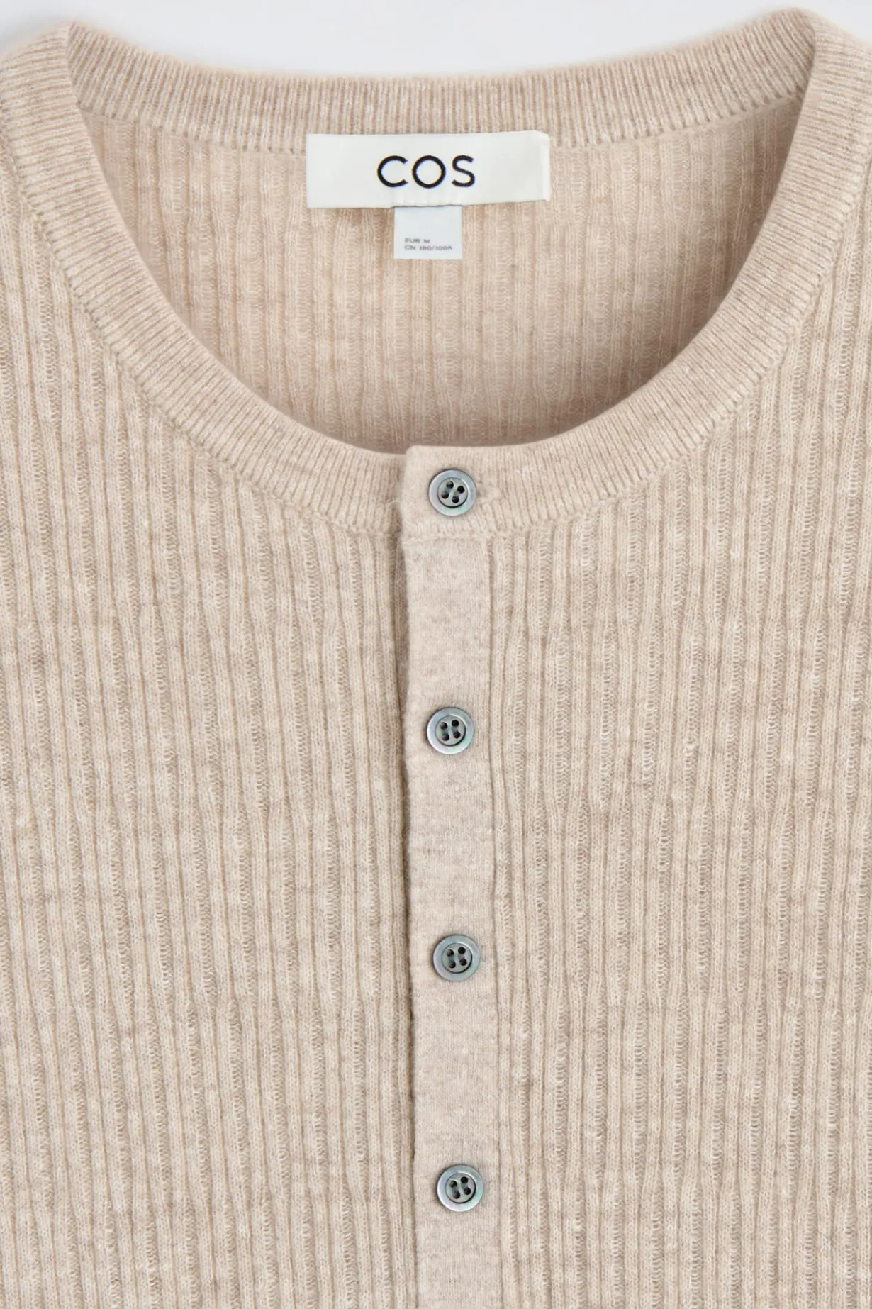 CASHMERE-LINEN HENLEY T-SHIRT