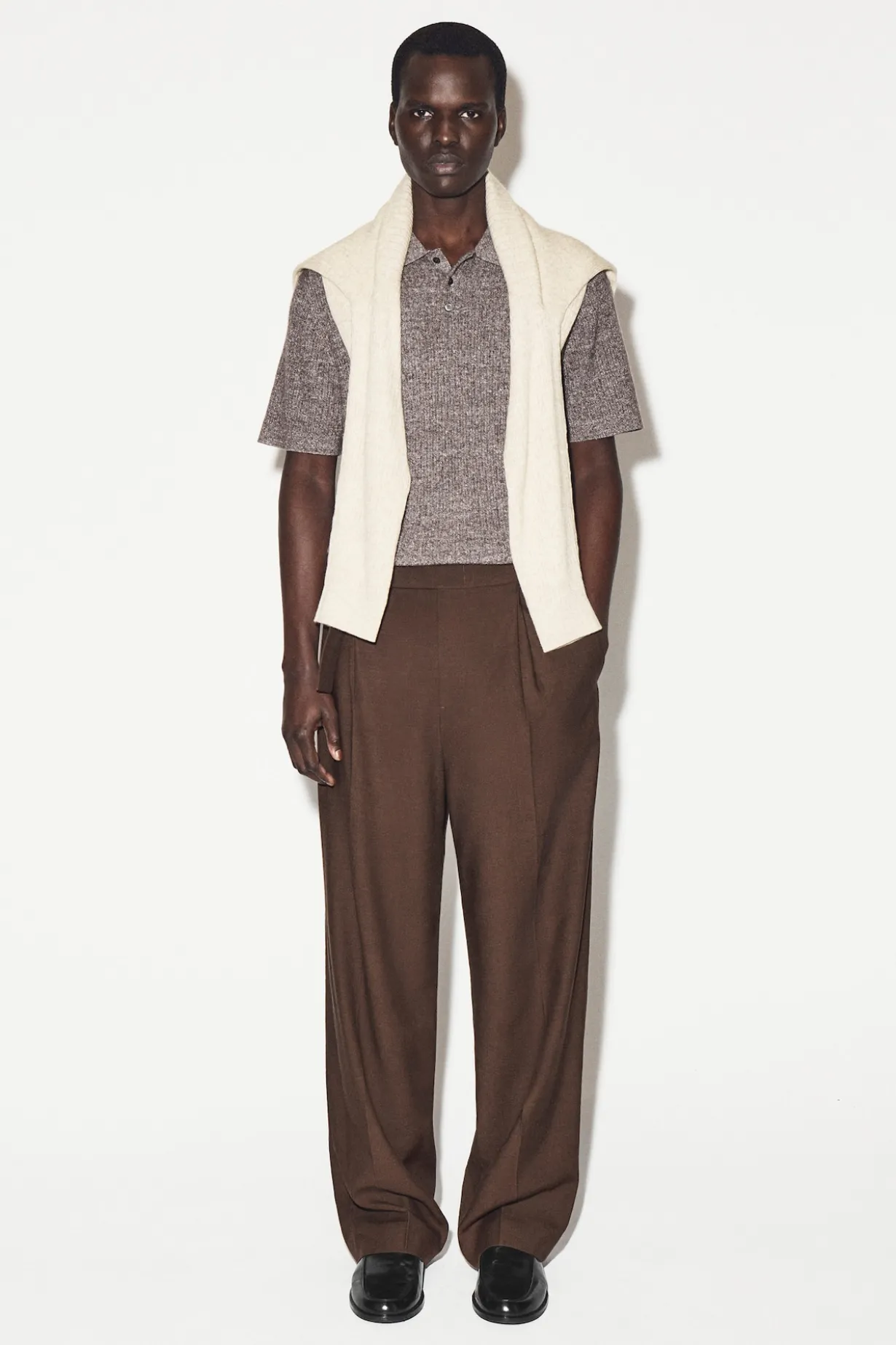 CASHMERE-LINEN POLO SHIRT