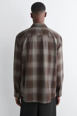 CHECKED BRUSHED-COTTON SHIRT