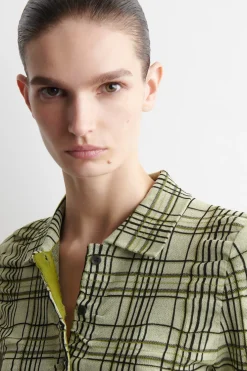 CHECKED COTTON-JACQUARD SHIRT