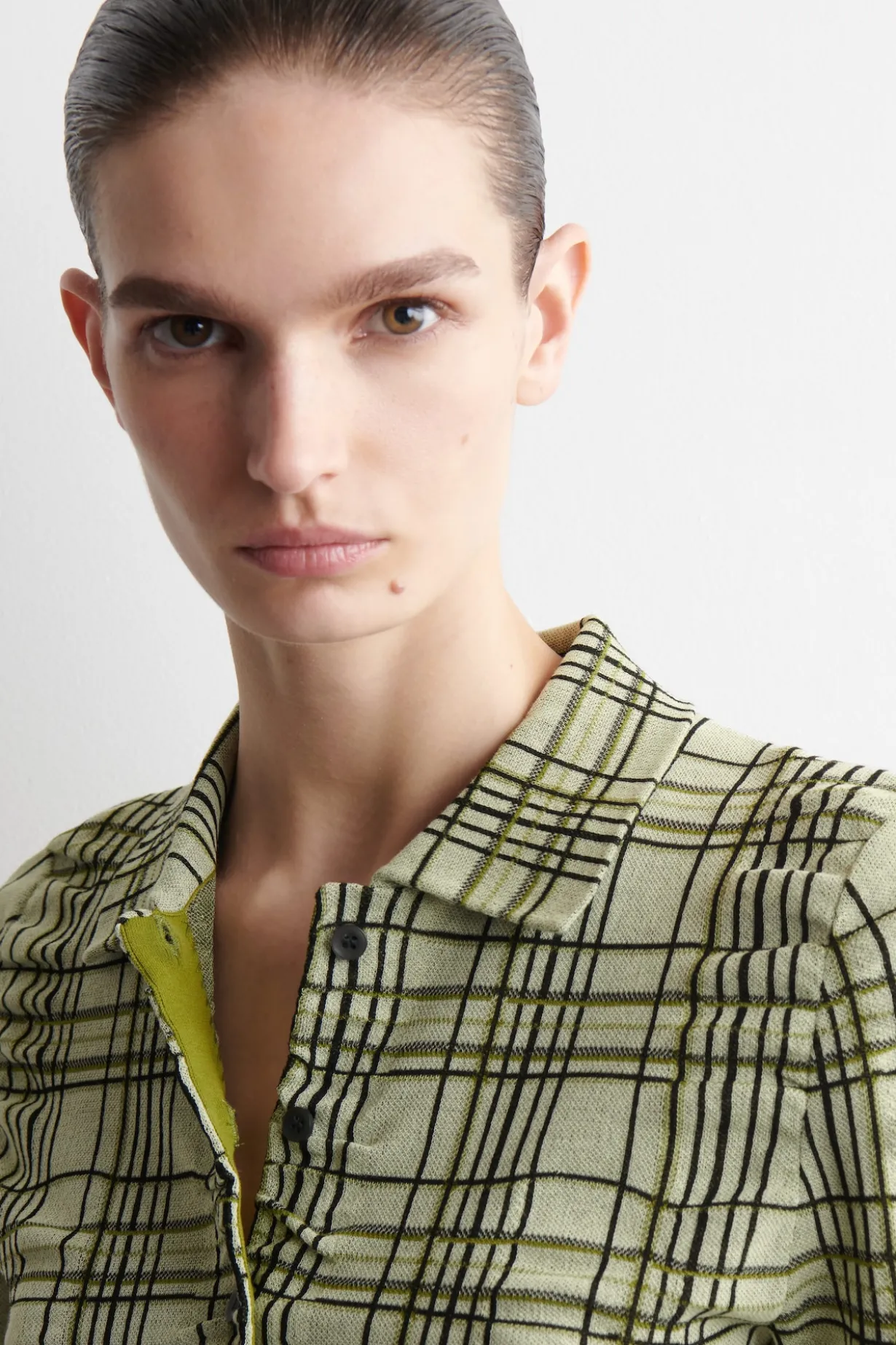 CHECKED COTTON-JACQUARD SHIRT